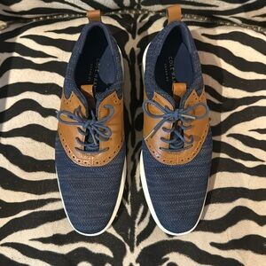 Men’s Cole Haan Grand Tour Navy Blue and Tan Size 12M